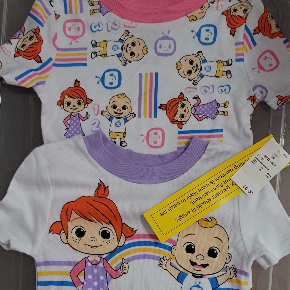 NWT 4 pc Cocomelon Pajama set 3T